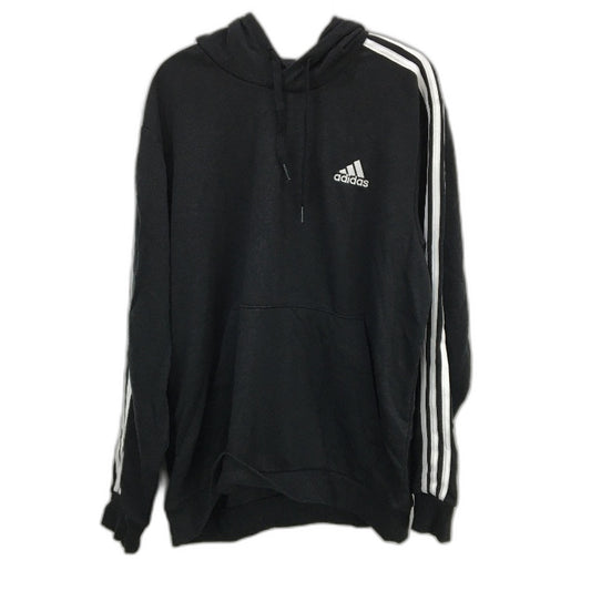 Adidas Essentials 3 Stripes French Terry Black Pullover Hoodie Mens Size XL NEW