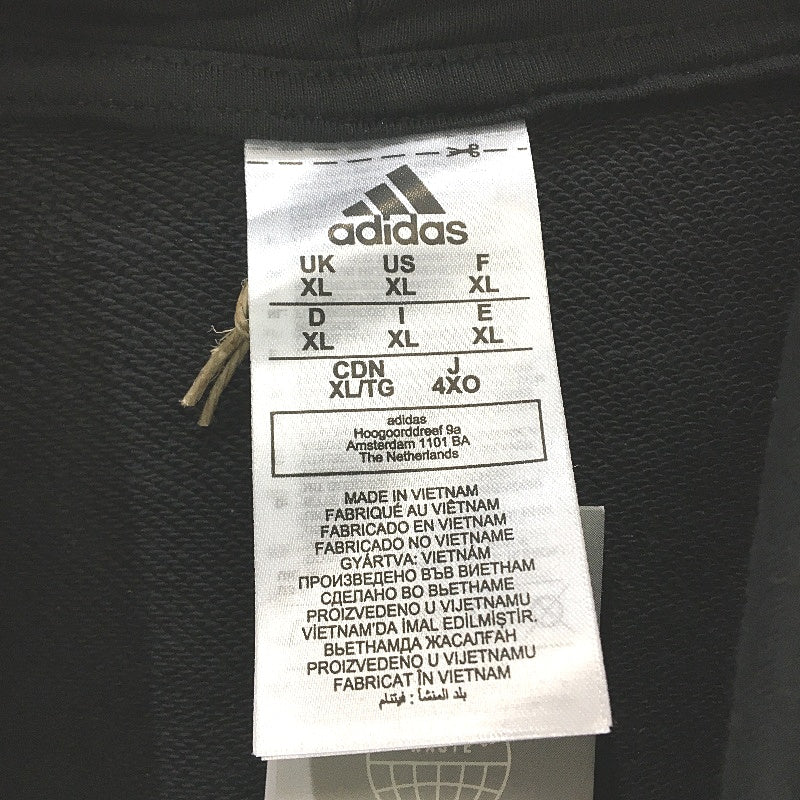 Adidas Essentials 3 Stripes French Terry Black Pullover Hoodie Mens Size XL NEW