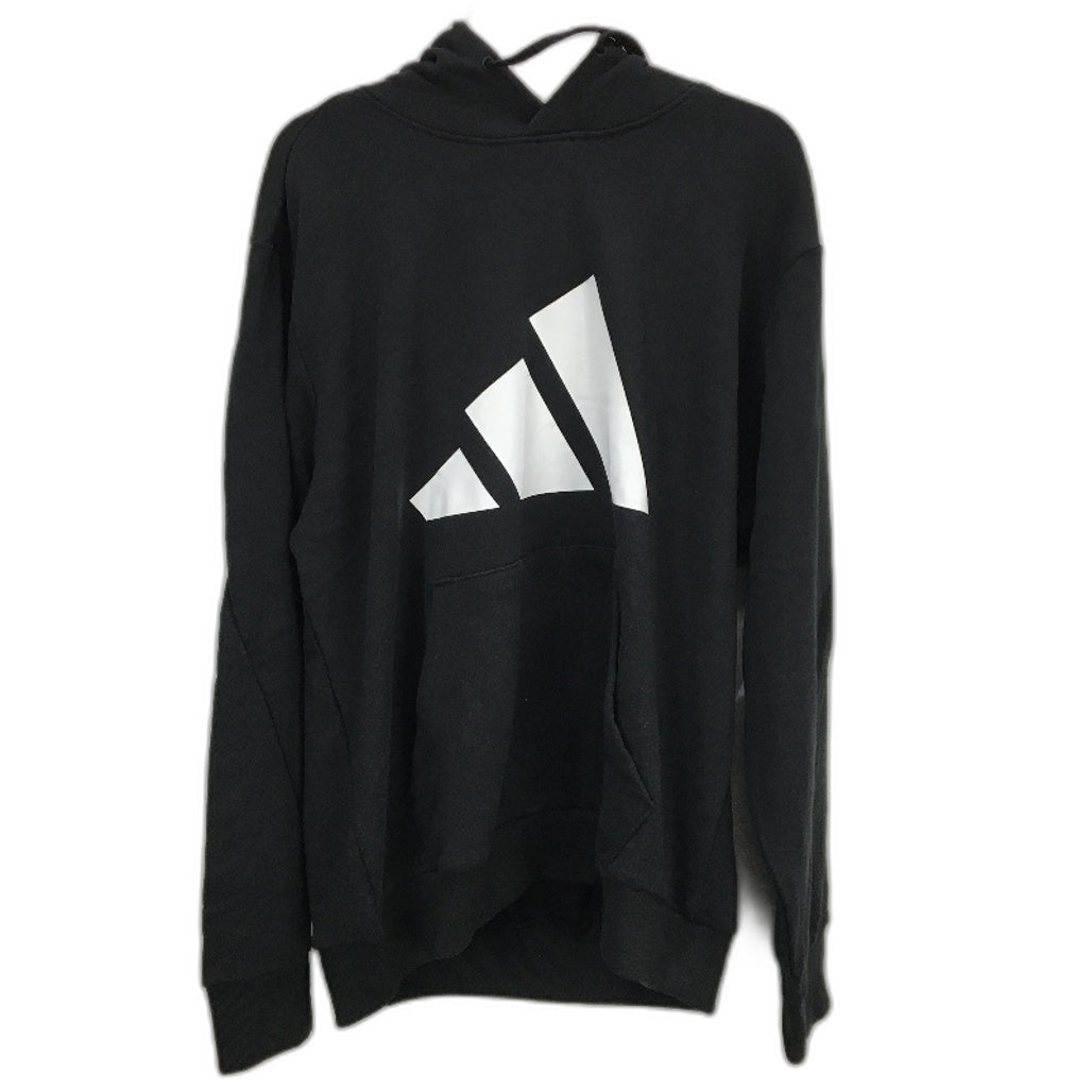 Adidas Future Icons Logo Graphic Black Pullover Hoodie Mens Size Large NEW