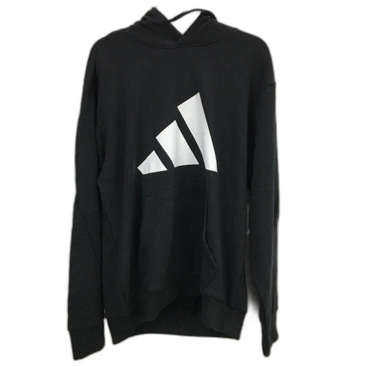 Adidas Future Icons Logo Graphic Black Pullover Hoodie Mens Size Large NEW
