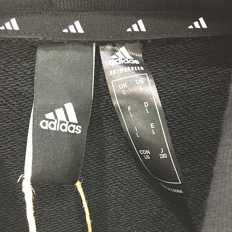 Adidas Future Icons Logo Graphic Black Pullover Hoodie Mens Size Large NEW