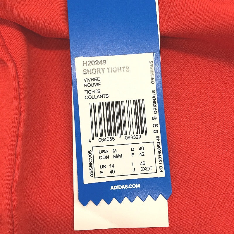 Adidas Mid-Waist Letter Short Tight Fit Vivid Red Tights Ladies Size UK 14 NEW