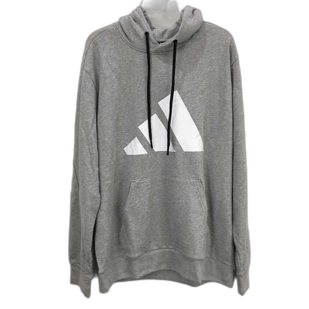 Adidas Future Icons Logo Graphic Grey Marle Pullover Hoodie Mens Size XL NEW