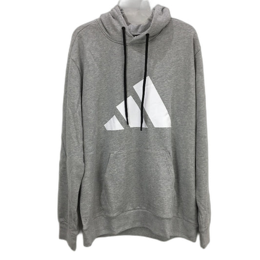 Adidas Future Icons Logo Graphic Grey Marle Pullover Hoodie Mens Size XL NEW