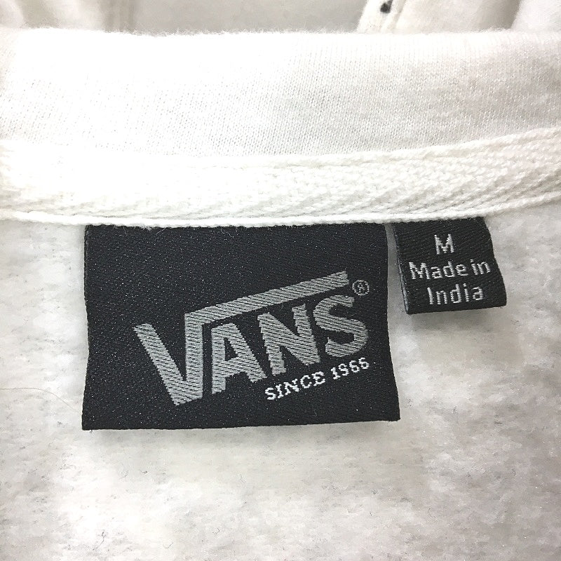 Vans Graffiti Print Full Zip Fleece White Hooded Jacket Mens Size Medium