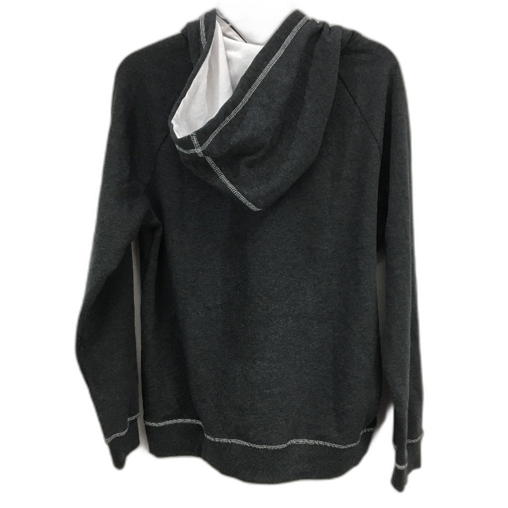 FILA Classic Logo Graphite Black Pullover Fleece Hoodie Ladies Size 14