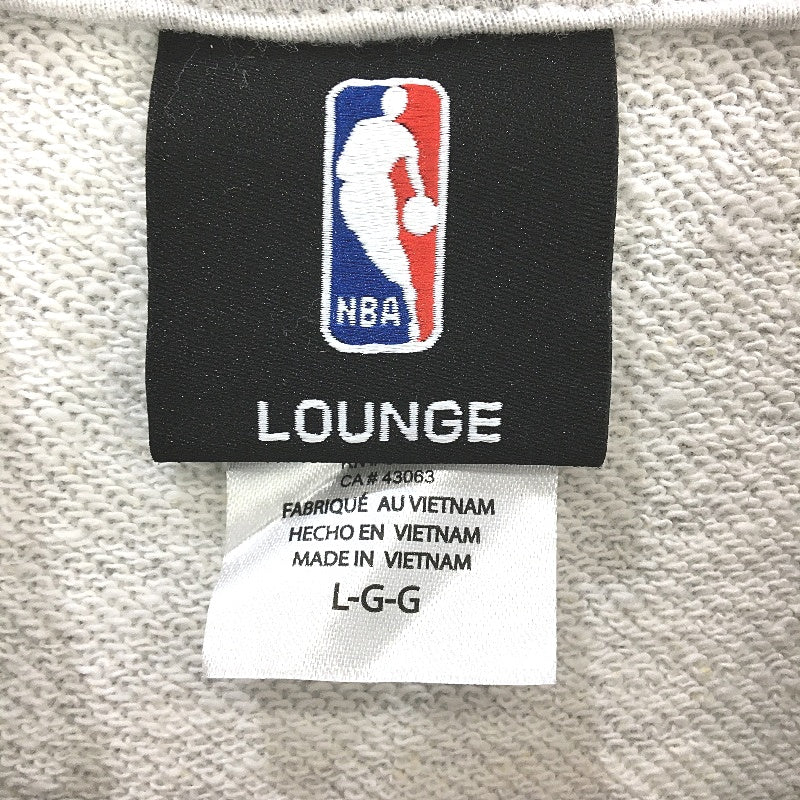 NBA Lounge Chicago Bulls Logo Grey Marle Terry Pullover Hoodie Mens Size Large