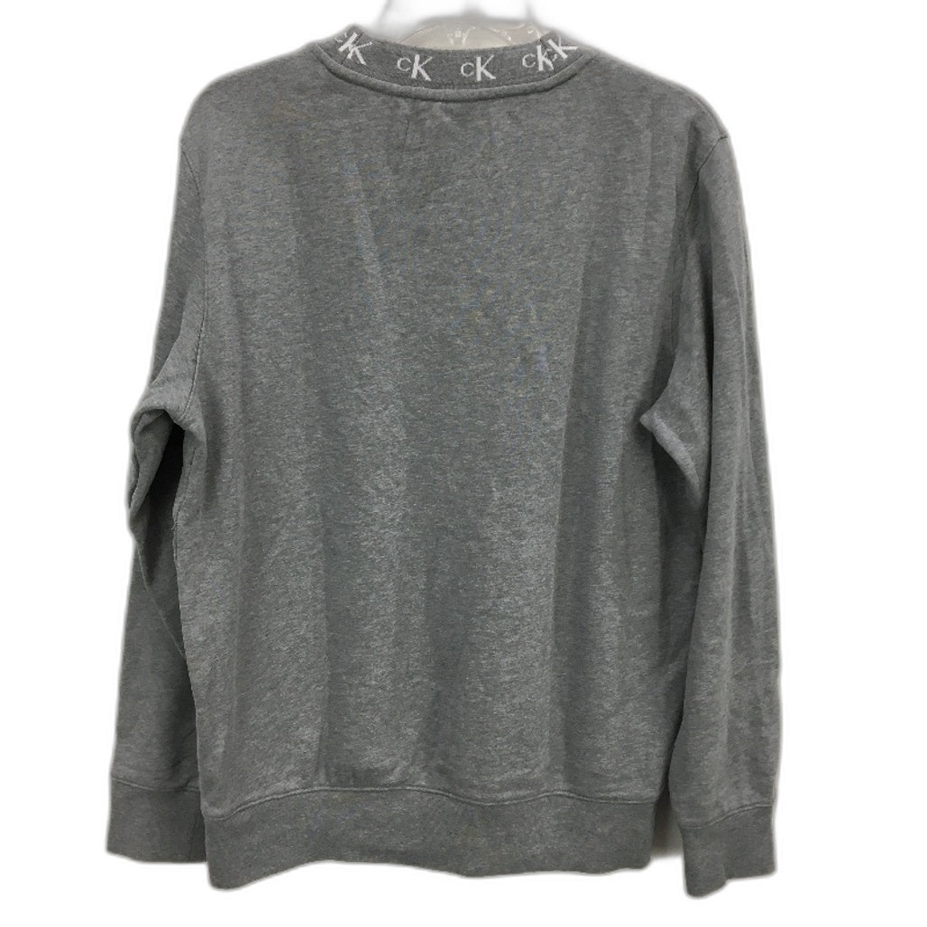 Calvin Klein Jeans Logo Crew Neck Grey Marle Terry Jumper Mens Size Medium