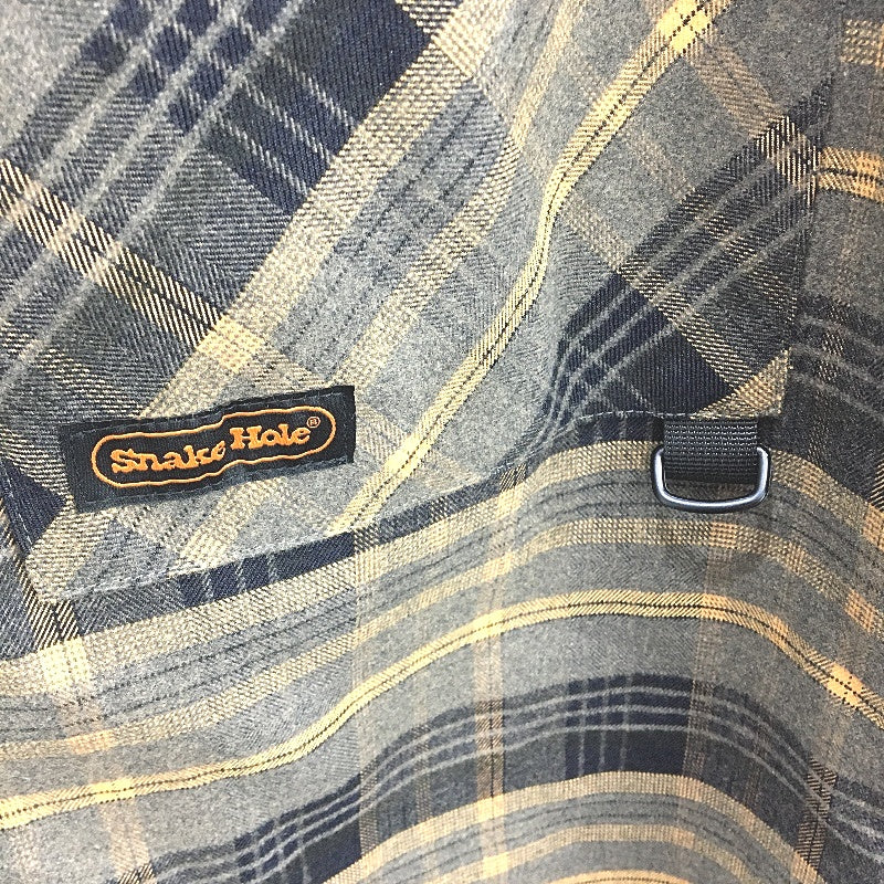 Snake Hole Plaid Runner Orange Black Boxy Zip-Thru Shirt Mens Size XL NEW