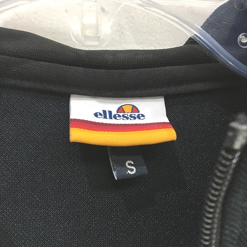 Ellesse Pique Textured Black Quarter Zip Hooded Jumper Mens Size Small