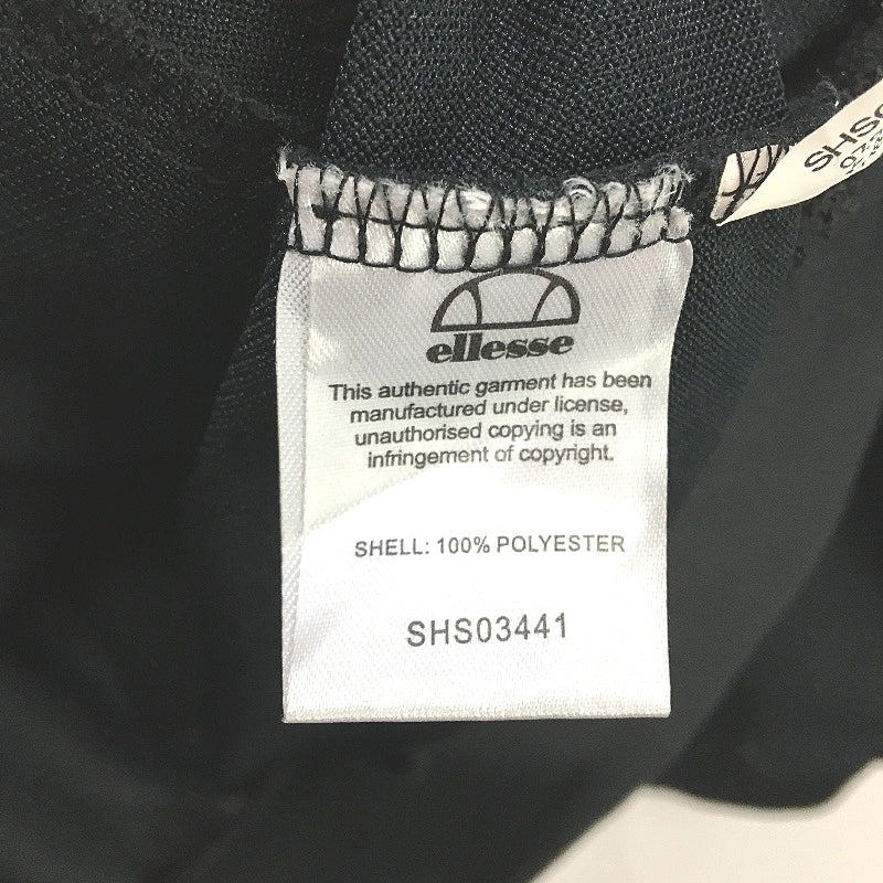 Ellesse Pique Textured Black Quarter Zip Hooded Jumper Mens Size Small