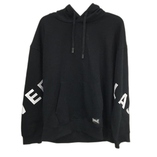Everlast Logo Sleeve Classic Black Fleece Black Hoodie Ladies Size 16