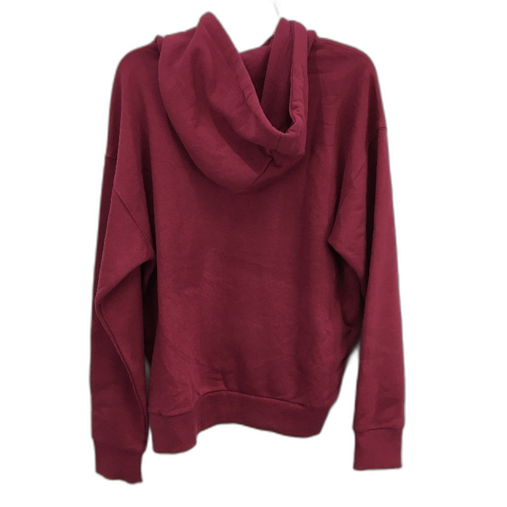 Reebok Identity Logo Berry Red Standard Fleece Pullover Hoodie Ladies Size XL