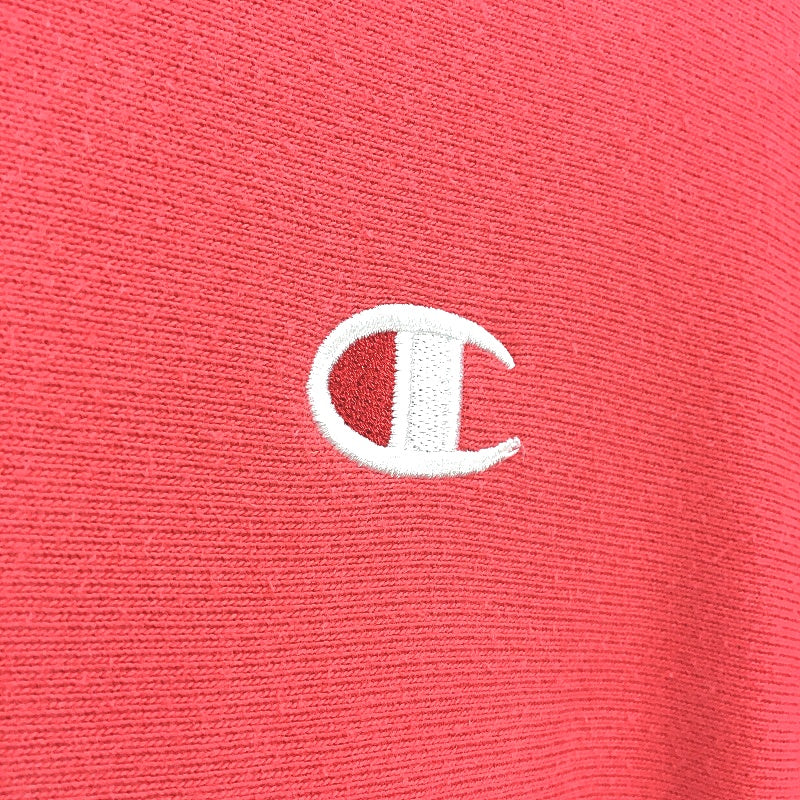 Champion Brushed Fleece Pullover Red Cotton Blend Hoodie Ladies Size Small