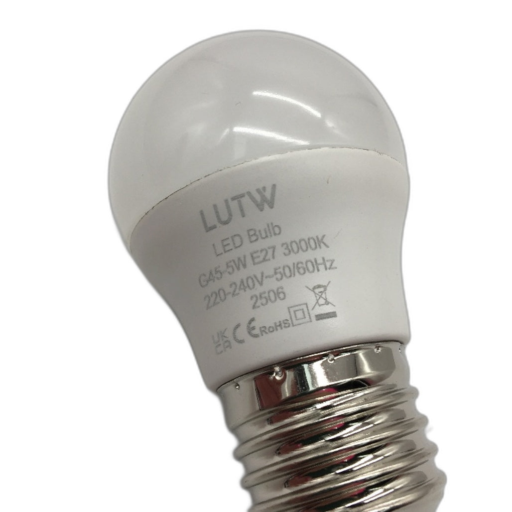 LUTW 6 Pack E27 LED Light Bulbs 5Watts G45 3000K 480 Lumens 25000 Hours NEW
