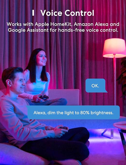 Meross Smart WiFi LED RGB Light Strip 2PCS 16.4 FT App Control Alexa Homekit NEW