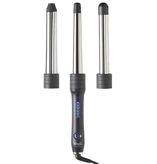 Muk Professional Series Curl Stick 3 Interchangeable Barrels Hair Curler NEW
