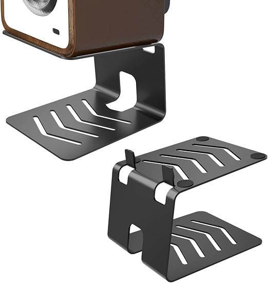 Suptek 2PCS Pair Metal Desktop Speaker Stand With Vibration Absorption Pads NEW