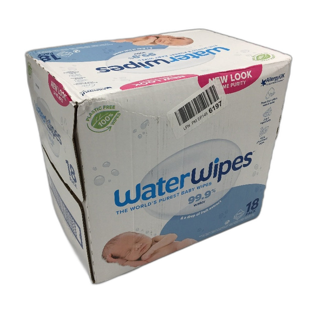 WaterWipes 18 Pack x 60PCS Biodegradable Water Based Baby Wipes Unscented NEW