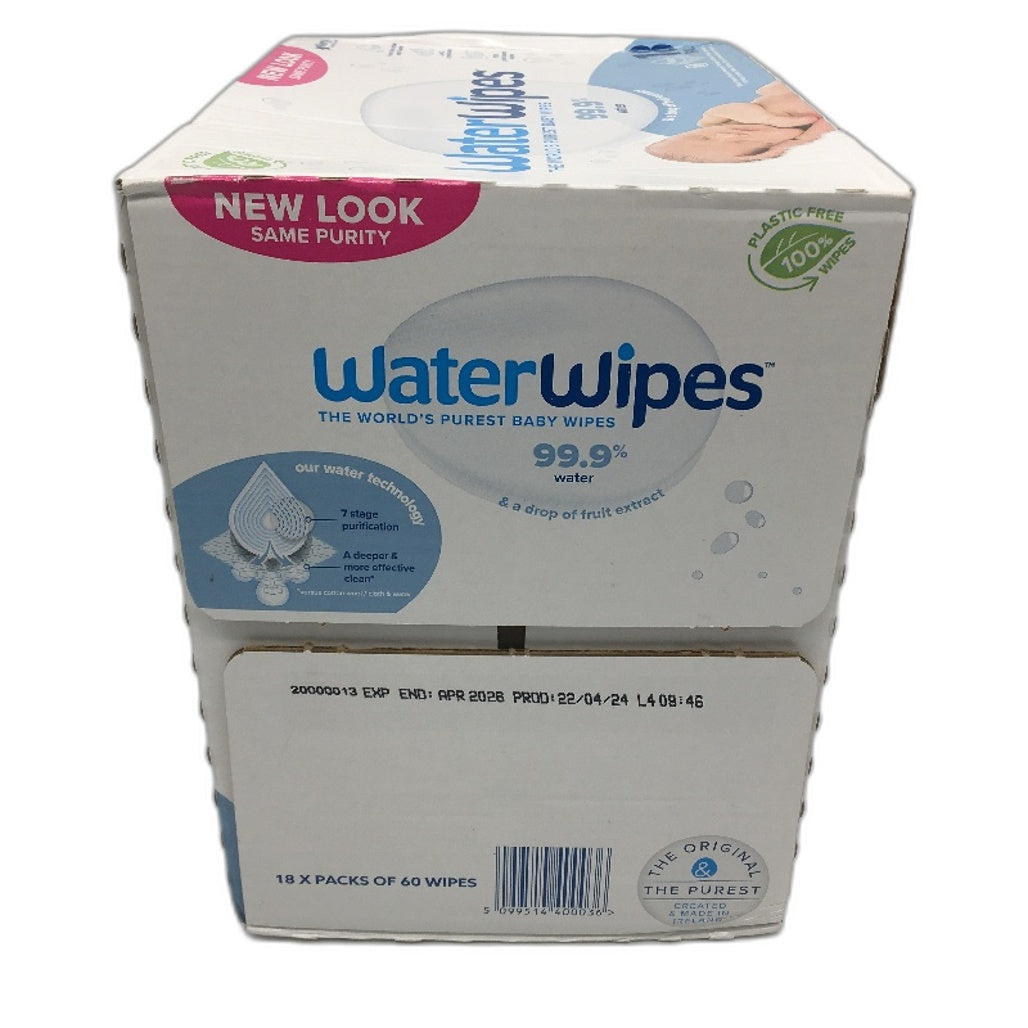 WaterWipes 18 Pack x 60PCS Biodegradable Water Based Baby Wipes Unscented NEW
