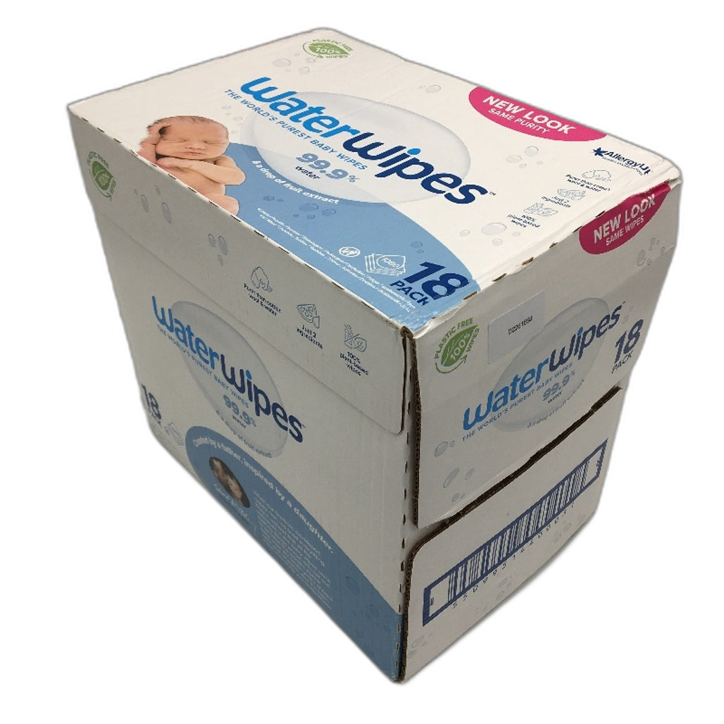 WaterWipes 18 Pack x 60PCS Biodegradable Water Based Baby Wipes Unscented NEW