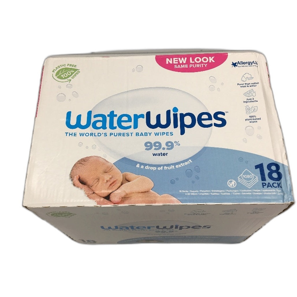 WaterWipes 18 Pack x 60PCS Biodegradable Water Based Baby Wipes Unscented NEW