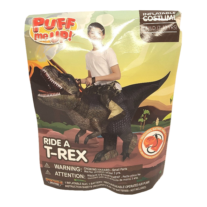 Spooktacular Creations Ride A T Rex Dinosaur Costume Blow Up For Age 7-10 NEW