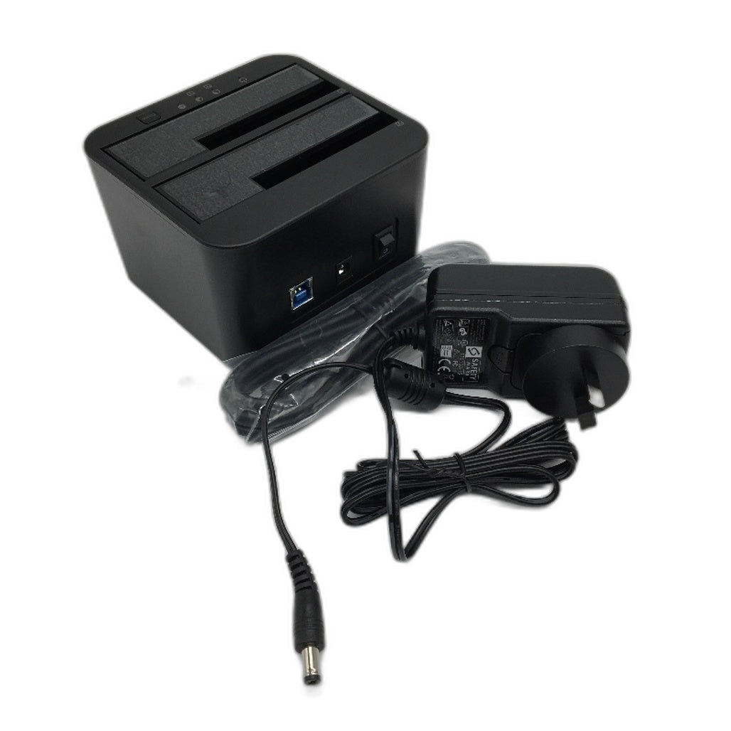FIDECO Dual Bay Hard Drive Reader Docking Station Support Offline Clone NEW