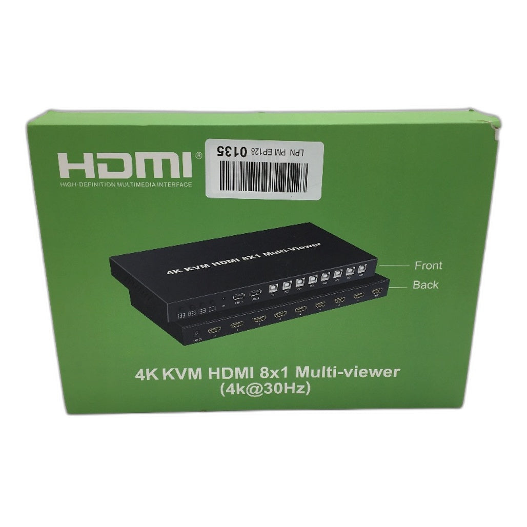 HDMI 4K 30Hz KVM 8x1 Multi Viewer Share Keyboard & Mouse For 8 Computers NEW