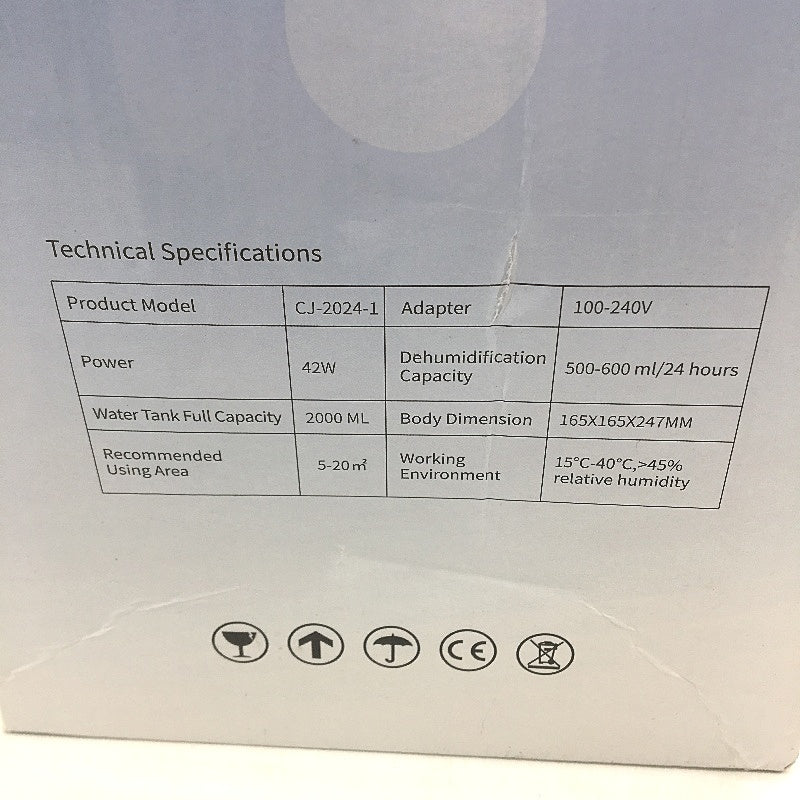 Portable 2000ML Dehumidifier Air Purifier Touchscreen Control Ultra Quiet NEW