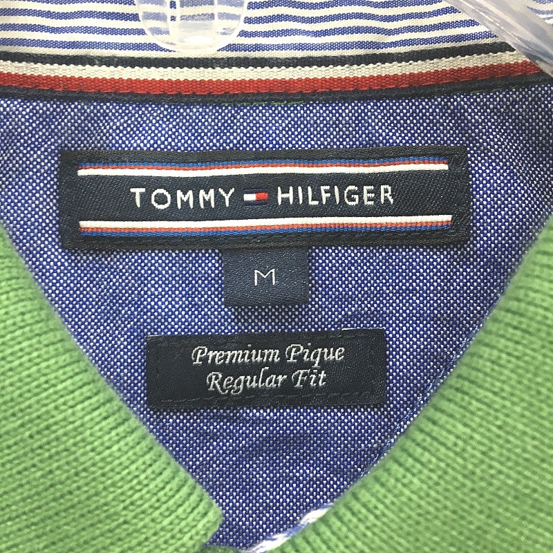 Tommy Hilfiger 100% Cotton Grass Green Collared Polo T-Shirt Mens Size M
