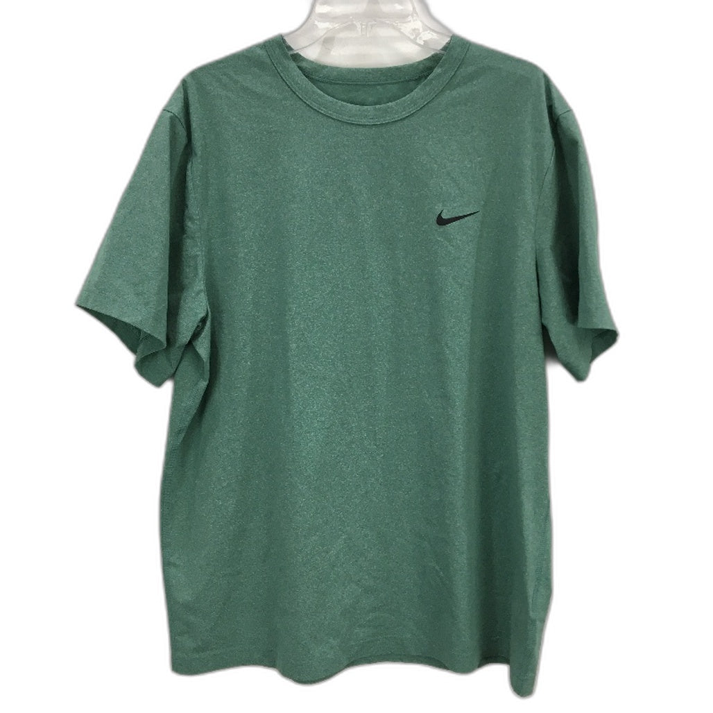 Nike Dri-Fit Moss Green Basic Stretch Activewear Sports T-Shirt Mens Size L