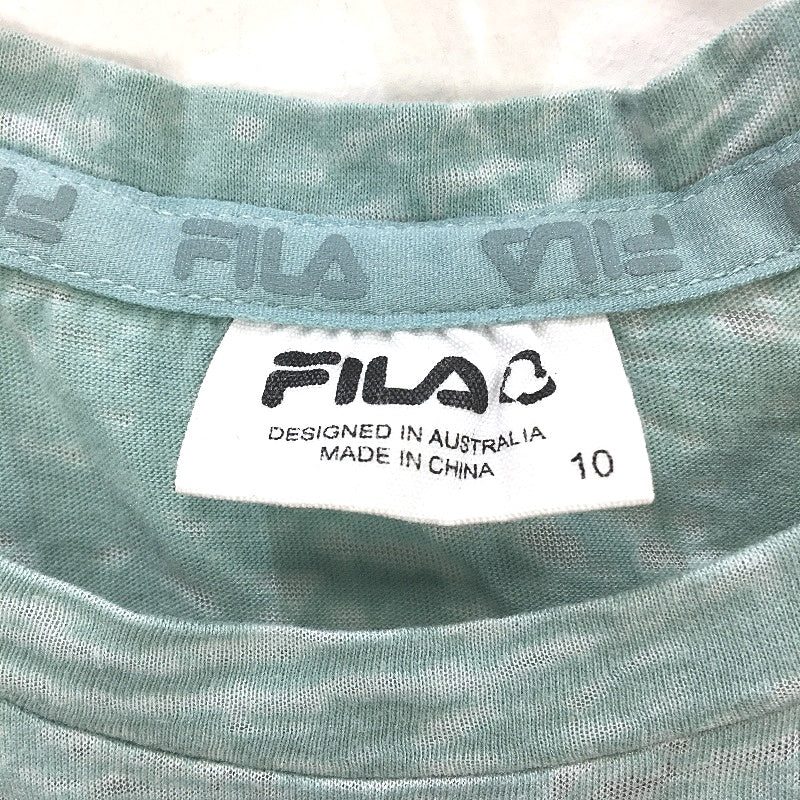 Fila Mottled Green Lightweight Muscle Activewear Sports T-Shirt Ladies Size 10