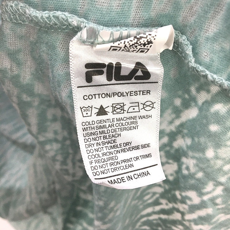 Fila Mottled Green Lightweight Muscle Activewear Sports T-Shirt Ladies Size 10