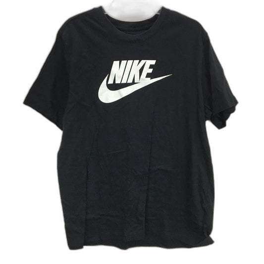 Nike Black Printed Tick Logo Cotton Short Sleeve Classic T-Shirt Mens Size XL