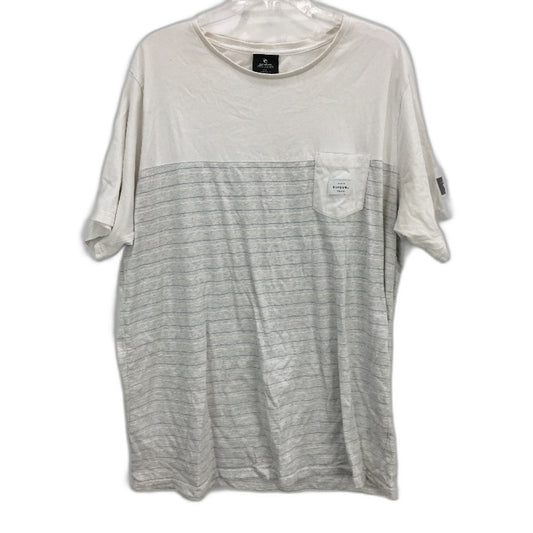 Rip Curl Cream Striped Standard Cotton Short Sleeve Classic T-Shirt Mens 3XL