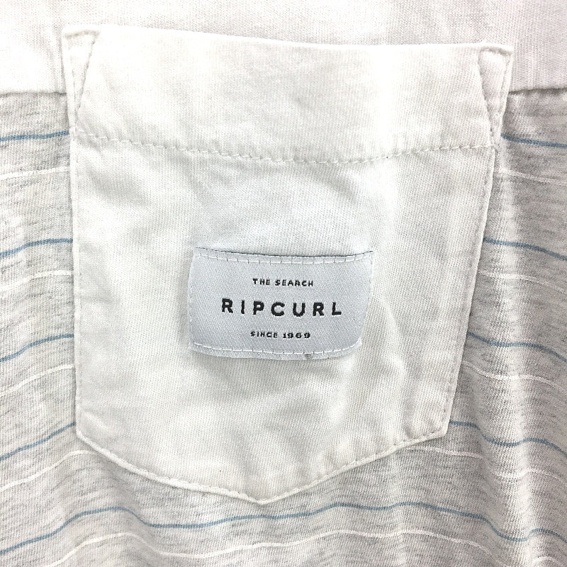 Rip Curl Cream Striped Standard Cotton Short Sleeve Classic T-Shirt Mens 3XL