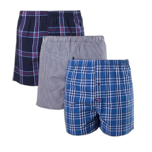 Mitch Dowd 3 Pack 100% Cotton Woven Checkered Boxers Set Mens Size S NEW