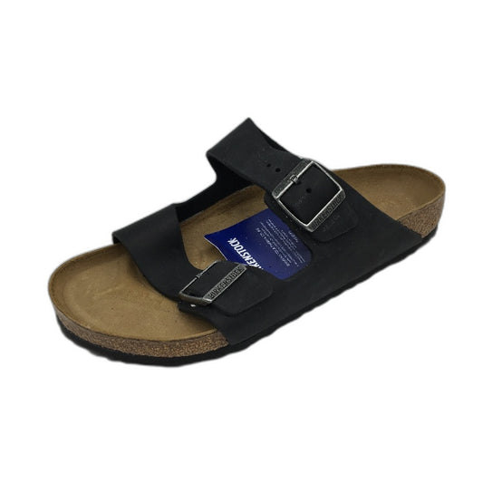 Birkenstock Classic Arizona Black Regular Fit Leather Slides EU 42 L11 M9 DEMO