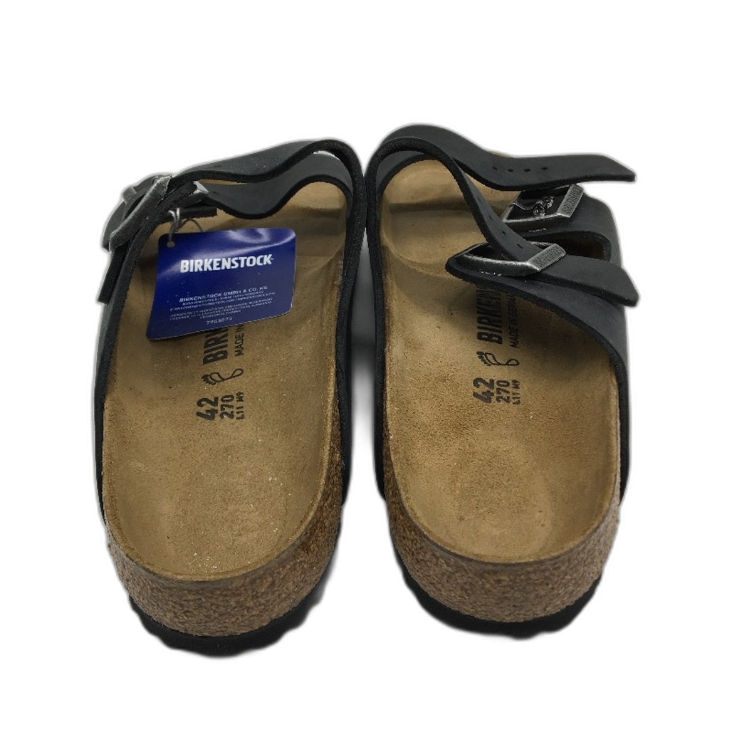 Birkenstock Classic Arizona Black Regular Fit Leather Slides EU 42 L11 M9 DEMO