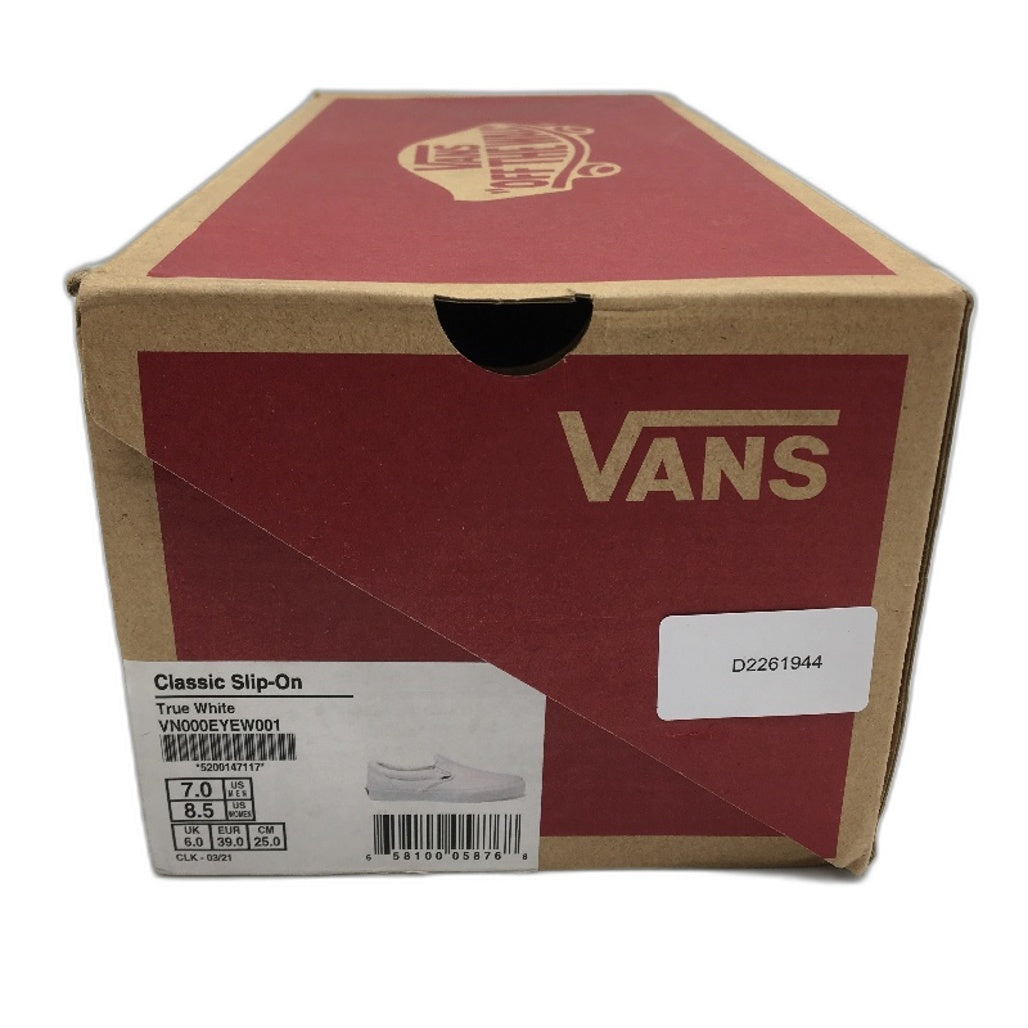 Vans White Classic Slip On Old Skool Skate Shoes Unisex US M7 L8.5 EU 39 NEW