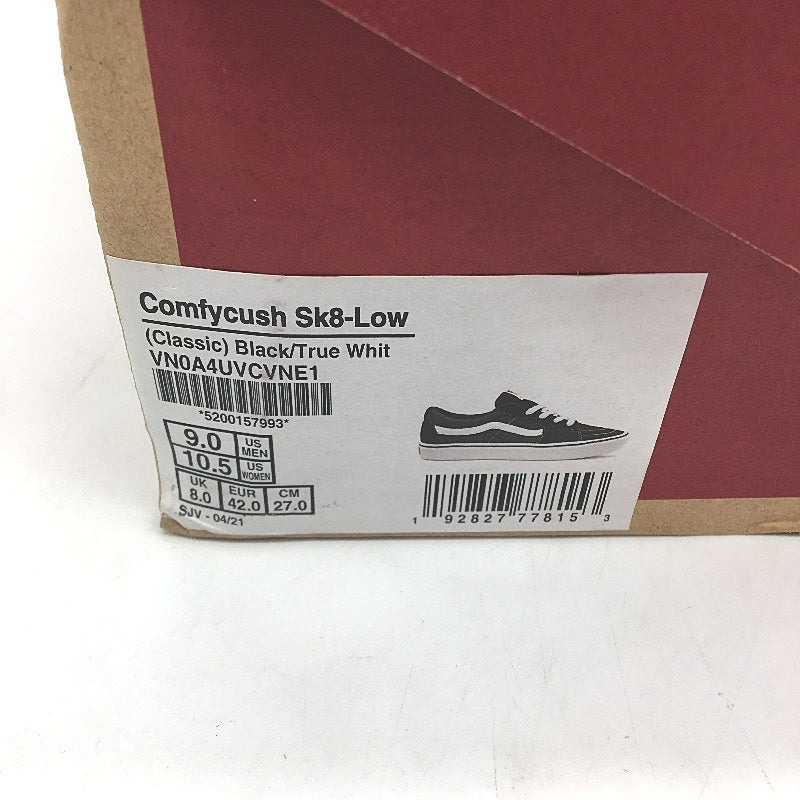 Vans Black Suede Comfycush Sk8-Low Skate Sneakers Unisex US M9 L10.5 EU 42 NEW