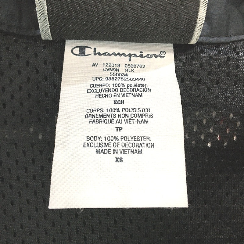 Champion Cropped Collared Snap Button Black Coaches Jacket Ladies Size XS