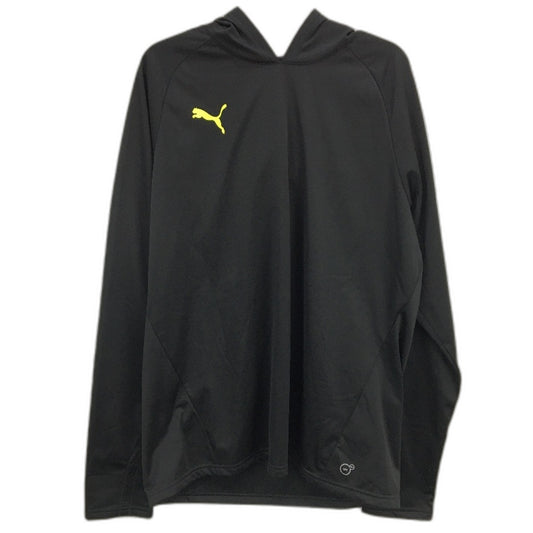 Puma DryCell Satin Fleece Lined Pullover Black Hooded Sweatshirt Men Size XL