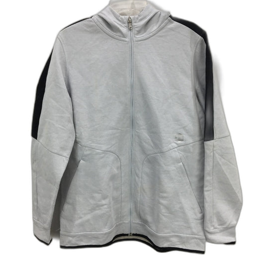 Under Armour Recovery Fleece Silver Full Zip Hooded Sweatshirt Men Size Medium
