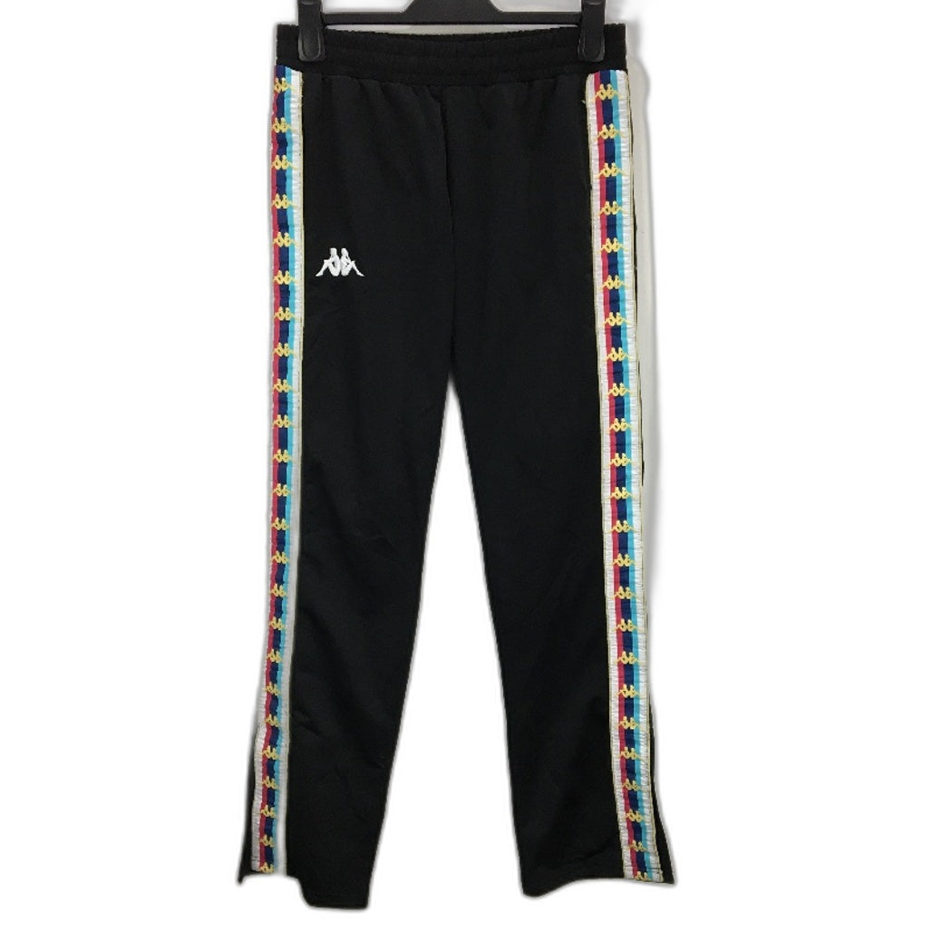 Kappa Logo Stripe Black Side Slit High Rise Trackpants Ladies Size Medium