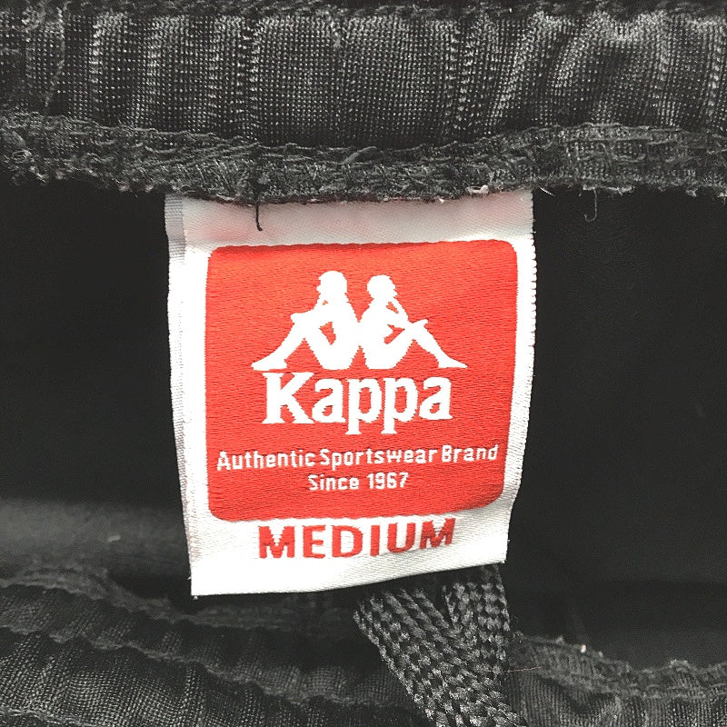 Kappa Logo Stripe Black Side Slit High Rise Trackpants Ladies Size Medium