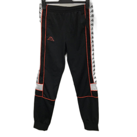 Kappa Logo Stripe Black Red Lined Pocketed High Rise Trackpants Ladies Sz Medium