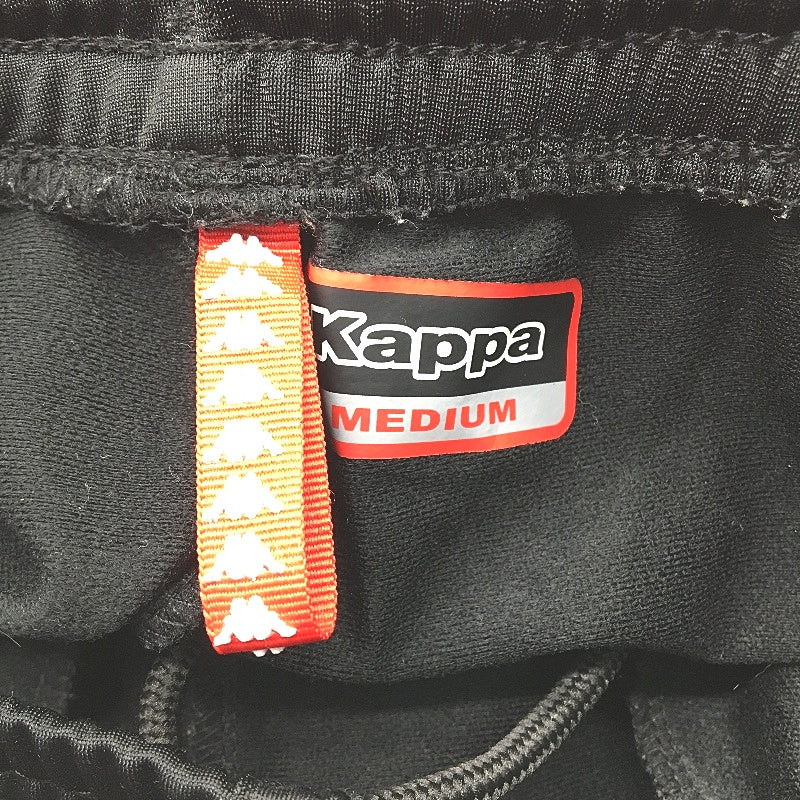 Kappa Logo Stripe Black Red Lined Pocketed High Rise Trackpants Ladies Sz Medium