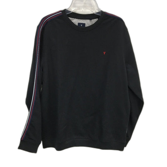 Van Heusen Solid Black Cottom Blend Snug Fit Crew Neck Sweatshirt Mens Size XL